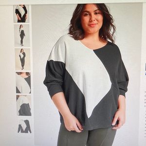 Venus Color Block Oversized Top. 1X